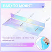 Rainbow Iridescent Acrylic Shelves Floating Wall Ledge Bookshelf Wall Mounted Shelf Display Organizer for Kids Room Bathroom Bedroom Living Room Nursery Office Kitchen (2 Pieces)