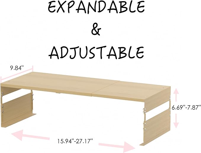 Adjustable Metal Bedside Shelf – Stackable Shelf for Bedroom, Living Room, Office, Space-Saving Storage Organizer, Easy Assembly，Sleek Matches Any Decor(2PACKS/Burlywood)