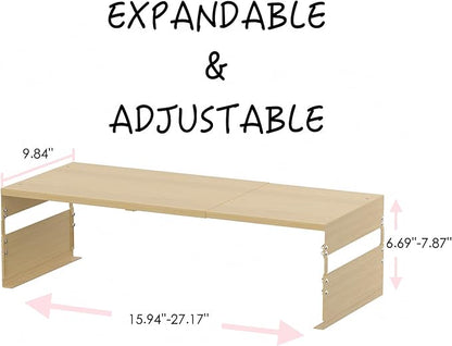 Adjustable Metal Bedside Shelf – Stackable Shelf for Bedroom, Living Room, Office, Space-Saving Storage Organizer, Easy Assembly，Sleek Matches Any Decor(2PACKS/Burlywood)