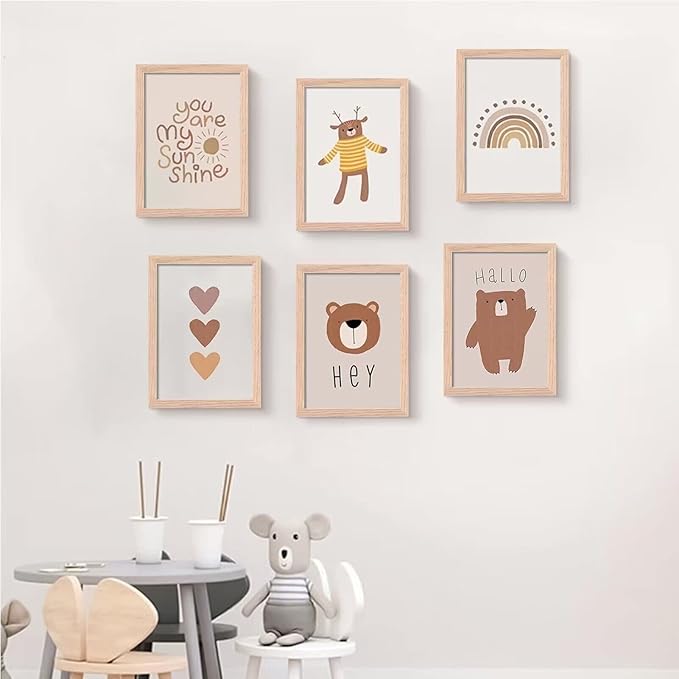 5x7 Picture Frame, OAK Wood Photo Frame with Perspex Glass for Vertical or Horizontal Tabletop Wall Display for Photos, Paintings, Posters, Artwork, Birthday Christmas Gift, Set of 3
