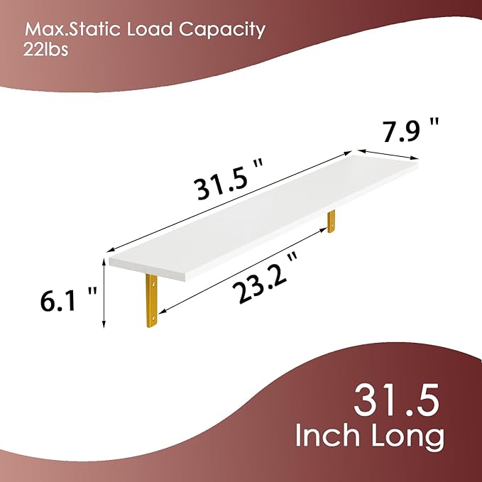 DINZI LVJ Long Wall Shelves, 31.5