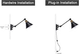 TRLIFE Wall Sconce Plug in, Dimmable Wall Sconce Wall Lights with Plug in Cord and Dimmer On/Off Knob Switch, Swing Arm Wall Light for Bedside Bedroom Stairway Living Room(1 Pack, 1 Bulb Included)