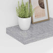 Concrete Grey Honeycomb MDF Metal Wall Shelf Set of 2 Floating Shelves 15.7 Inch for Home Office Decor Storage