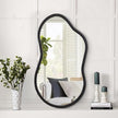 AAZZKANG Irregular Wall Mirror with Wood Framed Small Asymmetrical Black Hanging Mirrors for Bedroom Living Room Bathroom Entryway Dressing Room Decorative