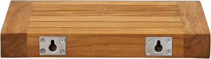 AquaTeak 12" Moa Teak Floating Wall Shelf - 12 Inch