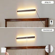 Farmhouse Plug in Wall Sconces, 23.6 inch Faux Walnut Finish LED Long Wall Lights, 12W Warm White 3000K Acrylic Indoor Wall lamp,with 59