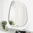 Irregular Wooden Framed Wall Mirror Modern Asymmetrical Unique Hanging Mirror Artistic Boho Mirror Decor Bathroom Vanity Bedroom Living Room Entryway Hallway 20
