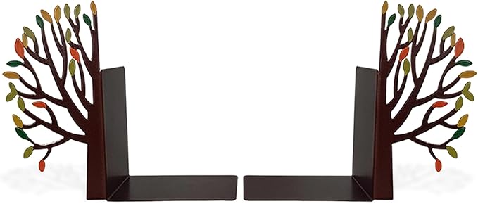 Tree Book Holder – Steel with Epoxy Paint and Creative Design – Organization and Style for Your Books – Matte Black – Geguton