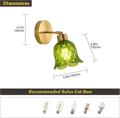 Wall Sconces Vintage Fixture Light, Vanity Lights for Bathroom, Modern Wall Light Fixtures, Metal Sconces Wall Lighting with Glass Shade, Farmhouse Wall Lamp for Bedroom Living Room
