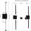 28 Inch Wall Sconces Set of 2 Battery Operated,10000mAh Black LED Wireless USB Rechargeable Wall Lights with Remote Control,360° Rotation LED Dimmable Picture Lamp for Living Room,Bedroom.