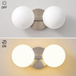 Globe Bathroom Vanity Light Fixtures: Nickel Wall Scones With 2 Milk Glass Shade - Modern Makeup Lighting Fixture over Mirror - Brass Ball Powder Room Vanities Lights for Hallway Bedroom Bulb Excluded