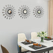 Uaussi 3 Pack Crystal Sunburst Wall Mirror Décor Rhinestone Mirrors Decorative Home Wall Art for Living Room Bedroom Entryway(Drop-Shape Black)