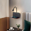 Bedside Wall Sconces with Wireless Charging Station & USB Charging, 3 Adjustable Color Temperatures LED Reading Lamp, 3000K Warm Ambient Lighting Wall Mounted Sconce for Bedroom, Plug-in or Hardwired