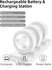 EZVALO Picture Lights for Wall, Rechargeable Battery Magnetic Poster Lights with 3 Color Temps & 12 RGB, Remote Dimmable Timer Light, Wall Decor Light for Art Display (6 Pack with Charging Station)