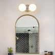 Globe Bathroom Vanity Light Fixtures: Nickel Wall Scones With 2 Milk Glass Shade - Modern Makeup Lighting Fixture over Mirror - Brass Ball Powder Room Vanities Lights for Hallway Bedroom Bulb Excluded