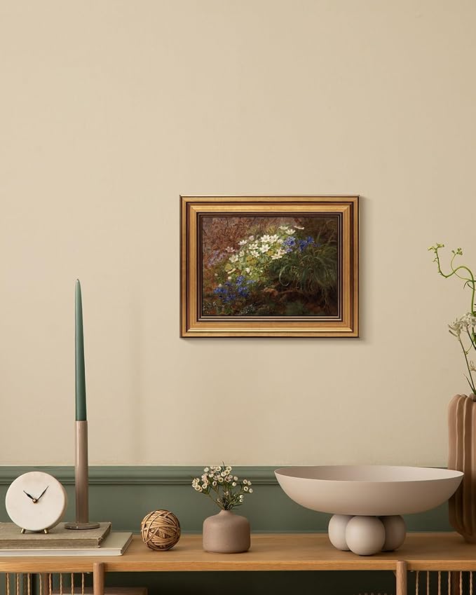 HUARCEY Gold Framed Vintage Wall Art for Living Room, Bathroom Shelf Wildflowers Prints Decor Aesthetic Classical Floral Paintings Farmhouse Wall Decor, Retro Table Desk Decoration for Bedroom 8