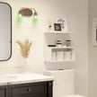 RICHER HOUSE Floating Shelves Bathroom, White Floating Shelves for Wall, Above Toilet Bathroom Shelves, Wall Mounted Hanging Shelves for Bedroom, Kitchen, Living Room Decor - White
