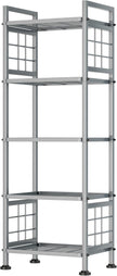 GIOTORENT 5-Wire Standing Storage Shelf, Metal Shelving Unit Pantry Rack for Laundry Kitchen Bathroom Organizer(Silver)