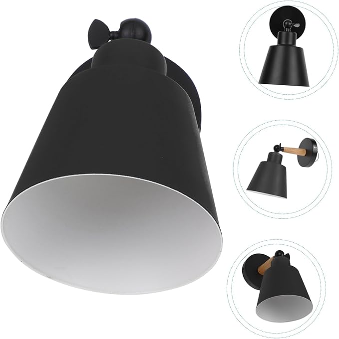 TEHAUX Nordic Modern Wall Light Black Wood Hanging Lamp Simple Chic Bedroom Wall Light for Corridor Durable Indoor Fixture with Contemporary Design