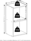 Furinno PASIR Book Shelf, 2-Tier Modern Bookshelf, Open Shelves Bookcase 9 x 12 x 21, for Living Room, Bedroom, Home Office, Green/White