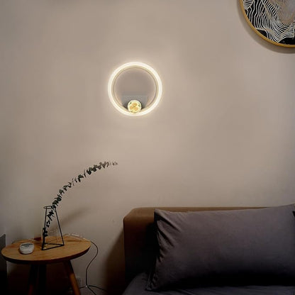 OUQI Wall Sconce with 4 Color Temp and Brightness, Hardwired Wall Mounted Light, Indoor Modern LED Wall Light Fixture for Bedroom Living Room Hallway Bathroom