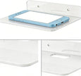 Small Floating Shelves Acrylic Wall Shelf 2 Pack Hanging Shelves for Bedroom, Gaming Room, Living Room, Bathroom, Office with Cable Clips (White)