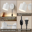 LIGHTESS Plug in Sconce Set of Two, 350° Adjustable Dimmable Wall Light, Modern Wall Lamps for Living Room Bedroom Hallway,Kitchen (Bulb Not Included)