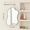 Irregular Wall Mirror Brass Wave Shaped Metal Framed Wall Mirror for Bathroom Bedroom Entryway Living Room Wall Decor 30.5