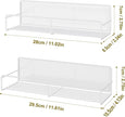 2 Pack White Magnetic Spice Rack Organizer, Space Saver for Refrigerator and Whiteboard, Metal Fridge Shelf for Kitchen and Classroom