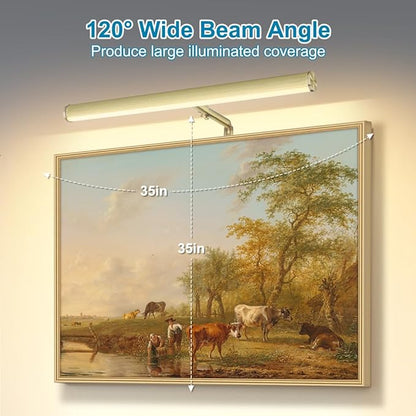 LED Picture Lights for Paintings Plug in, 14 Inch 4W Adjustable Art Light Gallery Wall Light for Display Art Work, Antique Brass Finish, CRI90+, 3000K Warm White, ETL Listed