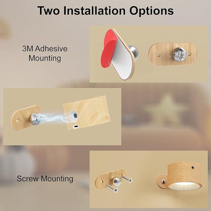2Pack Rechargeable Battery Operated Wall Sconces Set 3 Color Temp Dimmable Remote Control, Magnetic LED Wall Mounted Lamp for Bedroom Reading Bedside Living Room Hallway Kitchen Artwork