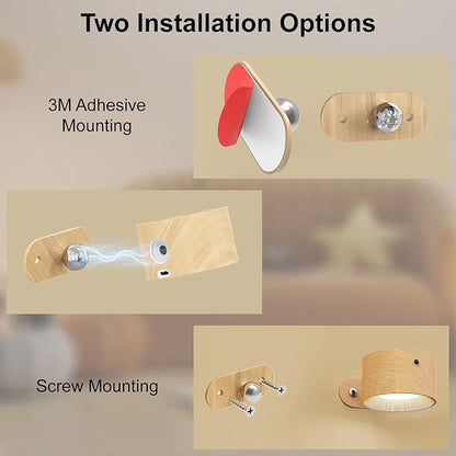 2Pack Rechargeable Battery Operated Wall Sconces Set 3 Color Temp Dimmable Remote Control, Magnetic LED Wall Mounted Lamp for Bedroom Reading Bedside Living Room Hallway Kitchen Artwork