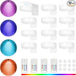 Battery Operated Painting Light, Magnetic Picture Light with Remote Dimmable and Timer, 13 Color RGB Wall Decor Puck Lights,Art Display Light for Picture Frame Paintings 12 White