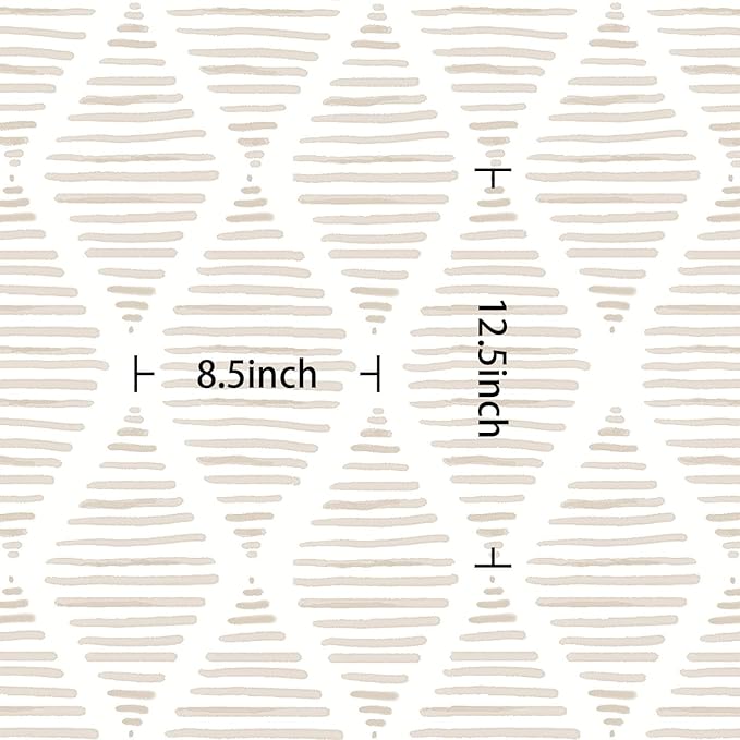 Modern White and Beige Peel and Stick Wallpaper Stripe Removable Wallpaper Vinyl Waterproof Contact Paper Shelf Paper Drawer Liner Roll for Bedroom Living Room.Neutral 17.7"x480"