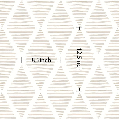 Modern White and Beige Peel and Stick Wallpaper Stripe Removable Wallpaper Vinyl Waterproof Contact Paper Shelf Paper Drawer Liner Roll for Bedroom Living Room.Neutral 17.7"x480"