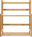 Navaris Bamboo Rack Organizer Shelf - 3-Tier Adjustable Shelves for Spice Storage Kitchen Pantry Bathroom Counter - 16.3