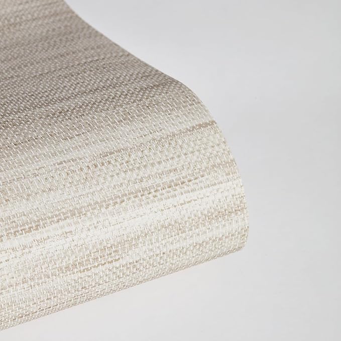 Tempaper Textured Beige Horizontal Faux Grasscloth Removable Peel and Stick Wallpaper, 20.5 in X 16.5 ft, Made in The USA