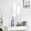 CULER Irregular White Bathroom Wall Mirror,22 x 30 Inch Asymmetrical Vanity Modern Tempered Glass Mirror for Bedroom,Living Room,Entryway