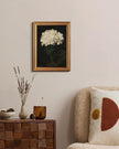 HUARCEY Gold Framed Vintage Wall Art for Living Room, Flowers Painting Canvas Prints Shelf Decor for Kitchen, Aesthetic Bedroom Wall Art, Christmas Gifts for Friends Family (White Hydrangea 12