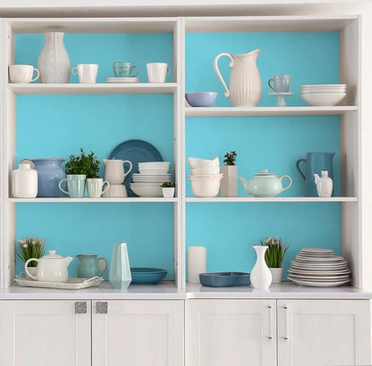 Blue Peel and Stick Wallpaper - Light Blue for Bedroom and Bathroom - Removable Vinyl Matte 15.7"x394"