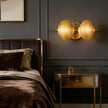 Modern Gold 2 Llight Mushroom Wall Sconces, Globe Spherical Wall Lamp, Mid Century Small Brass Vanity Single Ball Lights Fixture, Contemporary Milk Glass Wall Mounted Lamp for Bedroom Bathroom Hallway