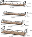 Floating Shelves Set of 4, Home Wood Wall Shelf, Farmhouse Shelf for Bedroom, Wall Mounted Floating Shelf for Living Room, Bedroom, Bathroom, Kitchen, Office (Brown)