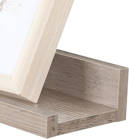 HOOBRO Floating Shelves, Wall Shelf Set of 3, 47.2 Inches Hanging Shelf with Raised Edge and Invisible Brackets, for Bathroom, Bedroom, Kitchen, Office, Living Room Decor, Greige BG92BJ01