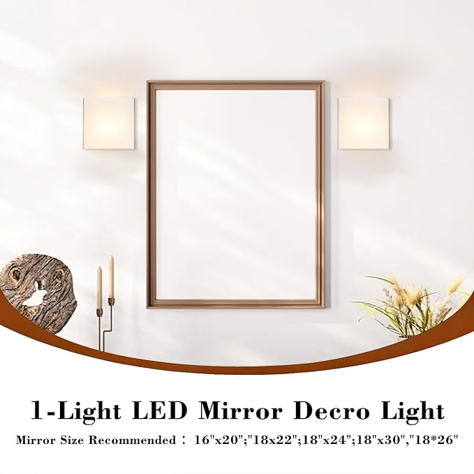 8 inch LED Wall Sconce Lights, Indoor Wall Decro Lighting, 1-Light Wall Light Fixture for Hallway Stairwell Bedroom Living Room Picture Decor Lighting, Support Dimmable