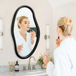 JJUUYOU Irregular Wall Mirror Black Asymmetrical Wooden Mirror 30