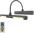 LUXSWAY Wireless Picture Light Battery Operated, Remote Control Painting Light with Rotatable Head, Dimmable and Timer Off, Wall Art Lights for Pictures Painting Artworking Display-Black