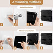 JUMEIHUI Bedside Wall Shelf with Glasses Hooks ，Adhesive Bedside Organizer Wall Mount for Dorm and Room Accessories Phone，Remote，Earphone， Kindle (Black)