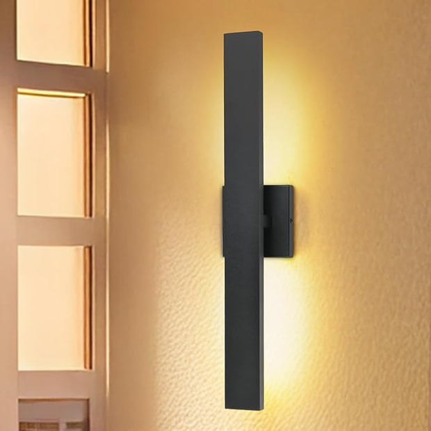 Aluminum Modern LED Wall sconces, 24.4 inch Matte Black Waterproof Wall Lights with 28W LED Light Source for Indoor, Outdoor, Living Room, Bedroom, Garage, Porch, Hallway