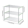 Stackable Small Shoe Rack, Entryway, Hallway and Closet Space Saving Storage and Organization (3-Tier, Green)
