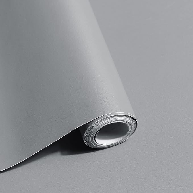 Safiyya Grey Peel and Stick Wallpaper Grey Contact Paper Wall Paper Removable Decorative Self Adhesive Wallpaper Vinyl Rolls for Wall 118